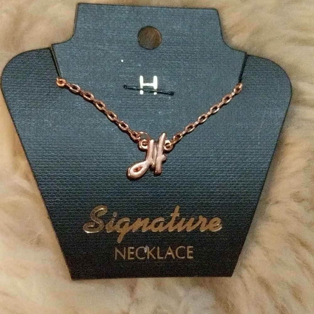 Initial H Rose Gold Necklace